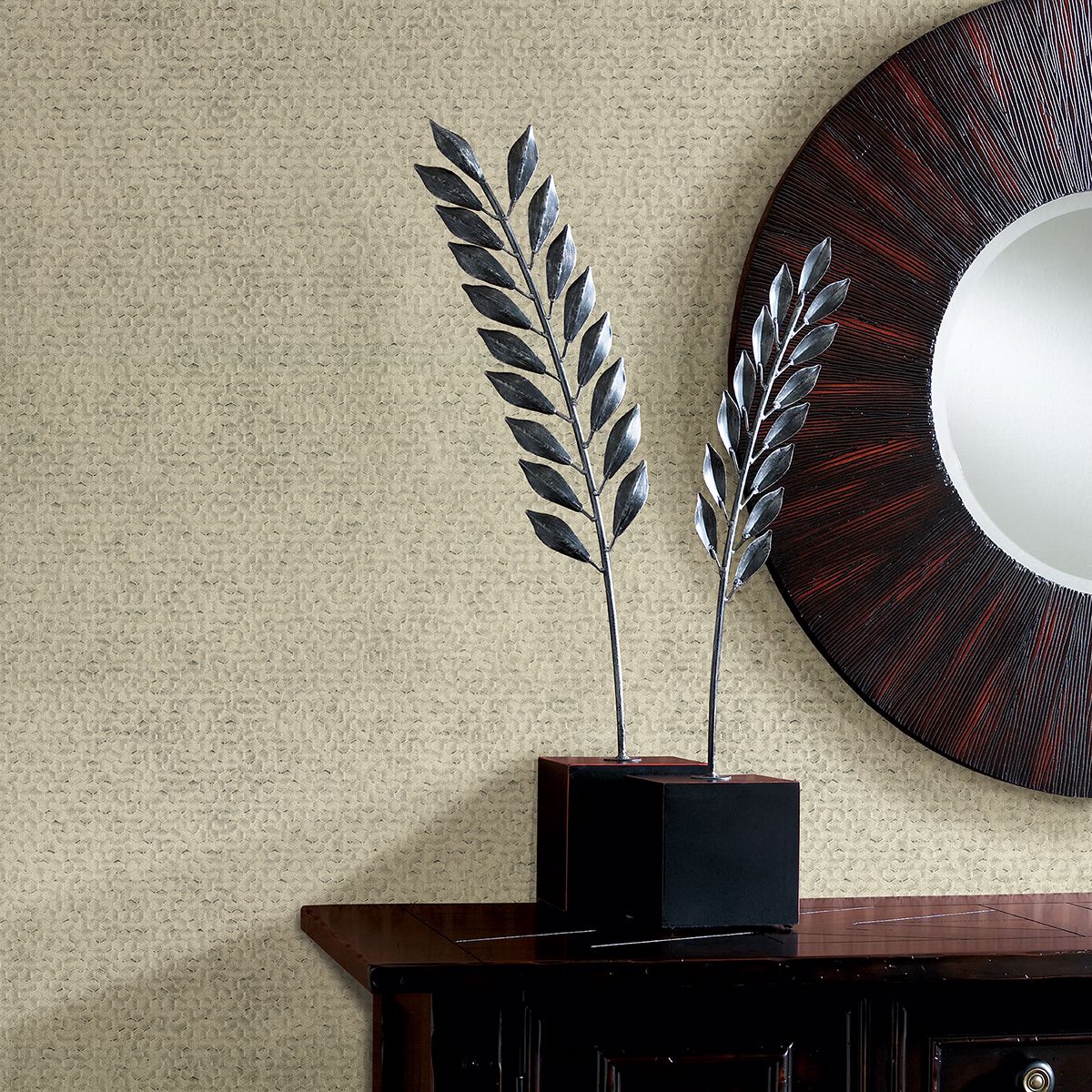 2927-42486 Carbon Platinum Honeycomb Geometric Wallpaper