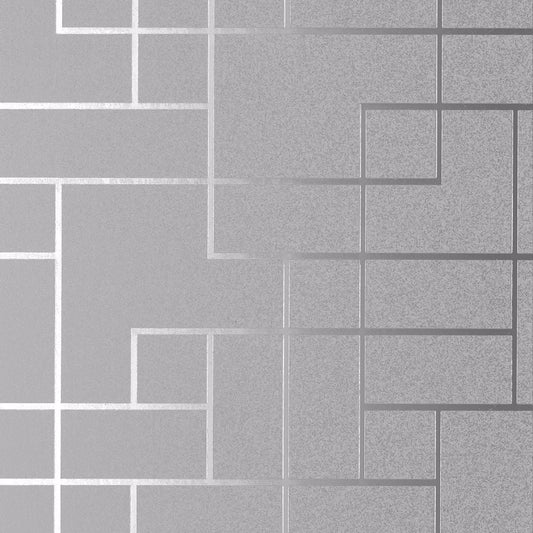 2927-42491 Mason Silver Geometric Wallpaper
