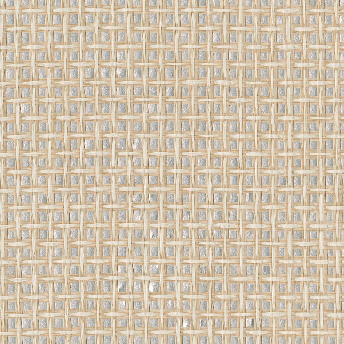2972-54774 Aki Silver Paper Weave Basketweave Grasscloth Wallpaper