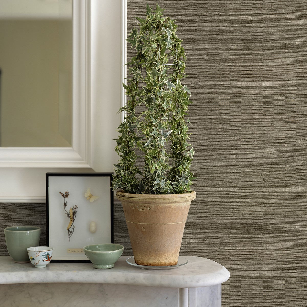 2972-65655 Battan Olive Jute Grasscloth Wallpaper
