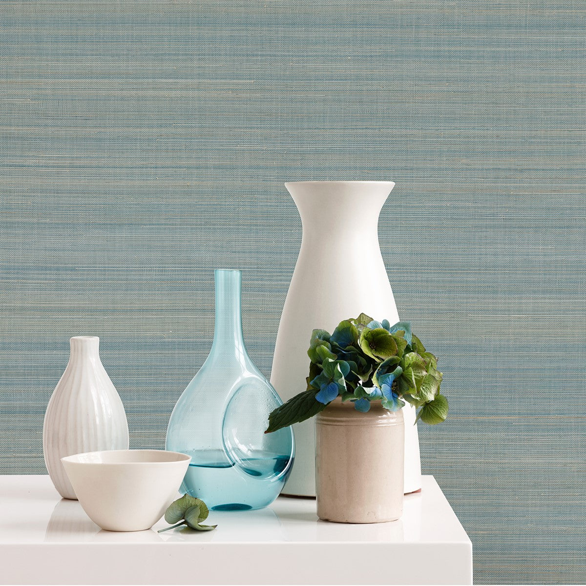 2972-86101 Mai Aqua Abaca Grasscloth Wallpaper
