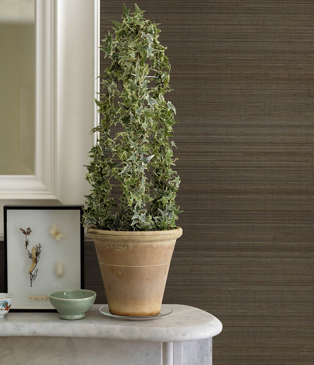 2972-86103 Mai Dark Grey Abaca Grasscloth Wallpaper