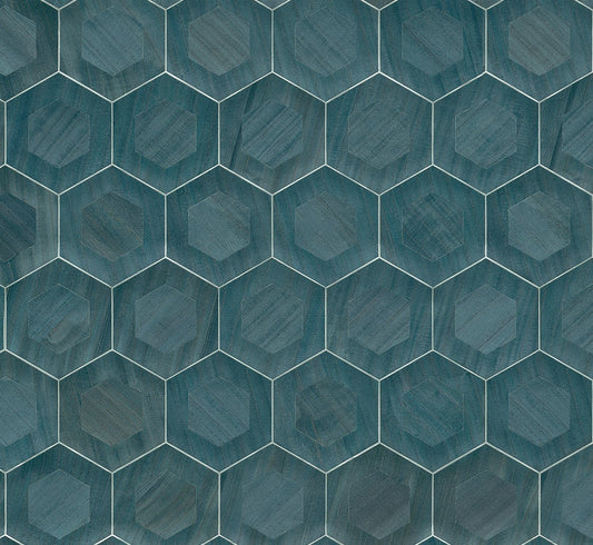 2972-86112 Shunan Blue Wood Veneer Inlay Wallpaper