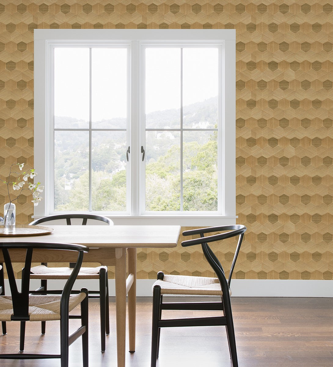 2972-86115 Linzhi Copper Sisal Grasscloth Inlay Wallpaper