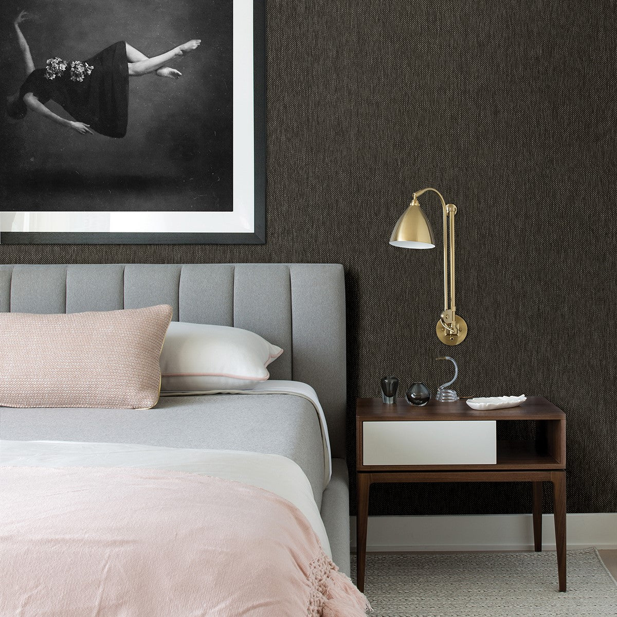 2972-86141 Jia Charcoal Paper Weave Grasscloth Wallpaper