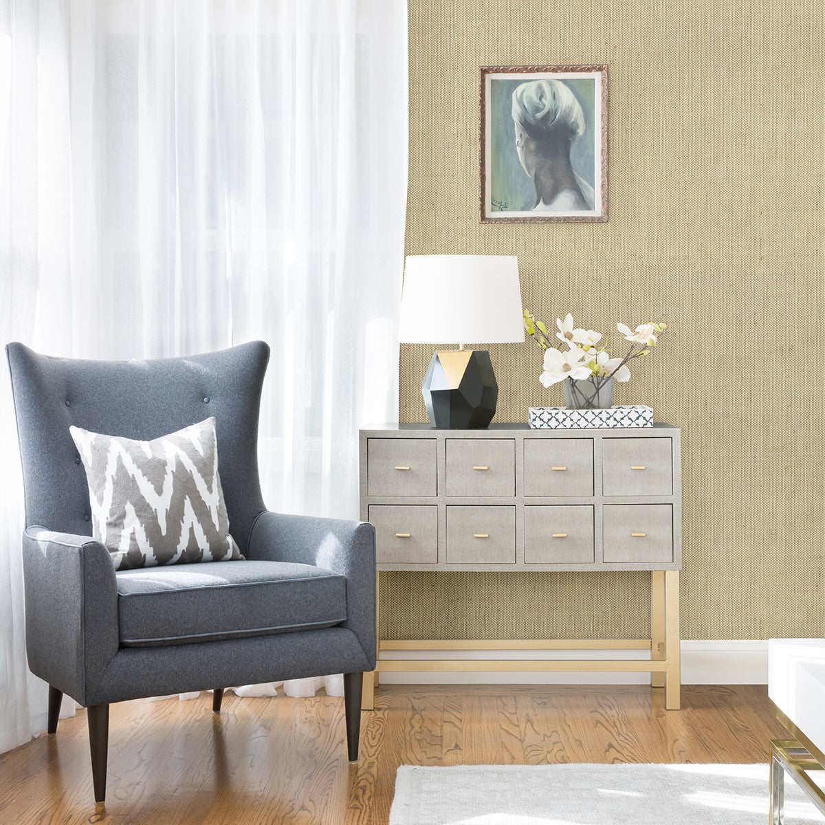 2972-86142 Yanyu Wheat Paper Weave Grasscloth Wallpaper