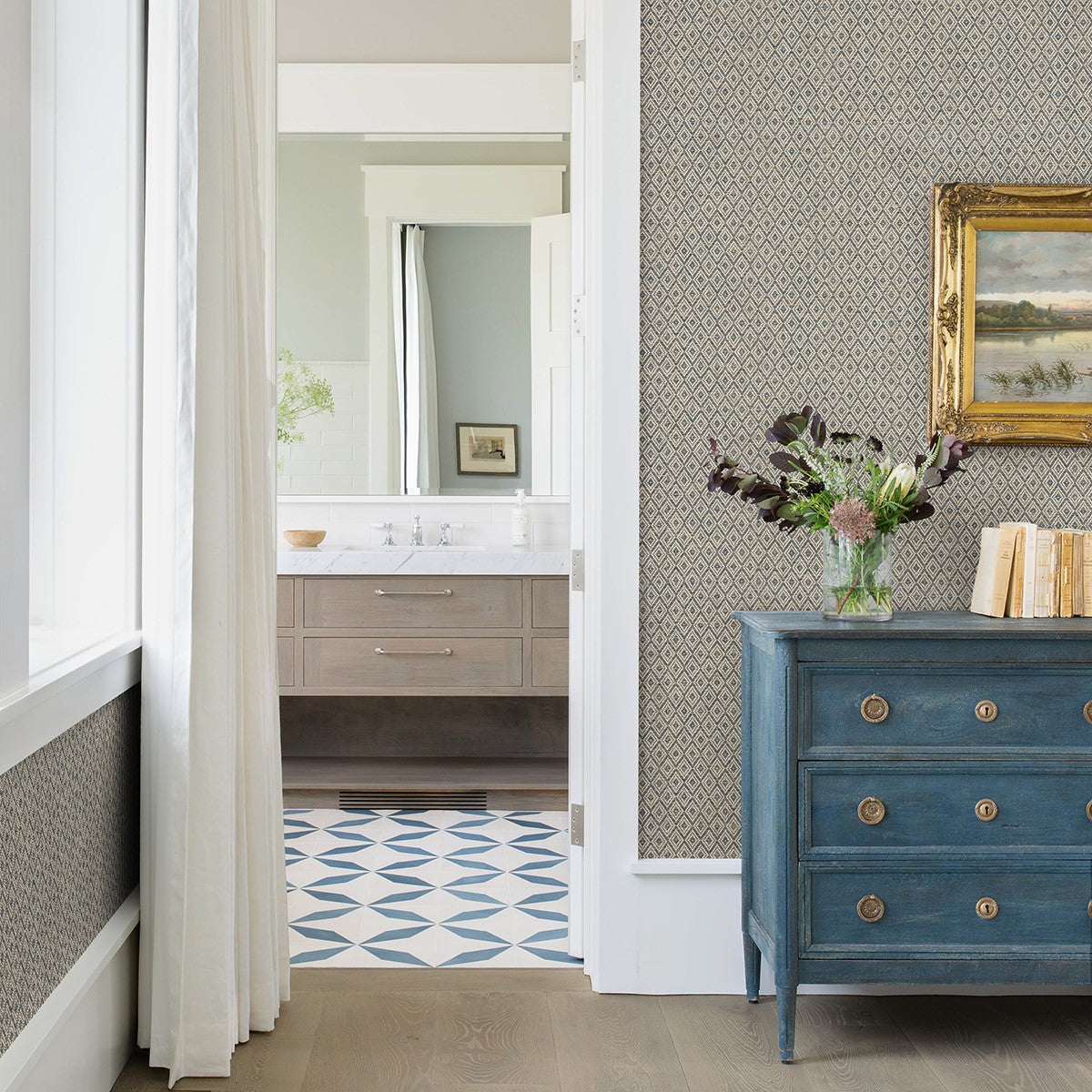 2972-86148 Hui Denim Paper Weave Grasscloth Wallpaper