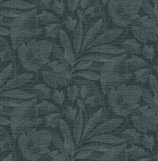 2972-86153 Lei Navy Leaf Wallpaper