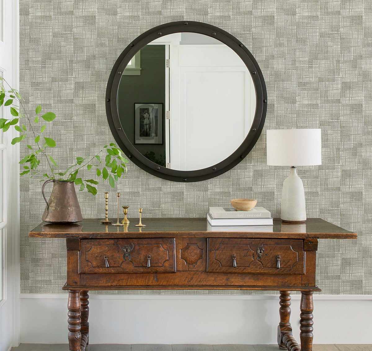 2972-86156 Ting Taupe Lattice Wallpaper