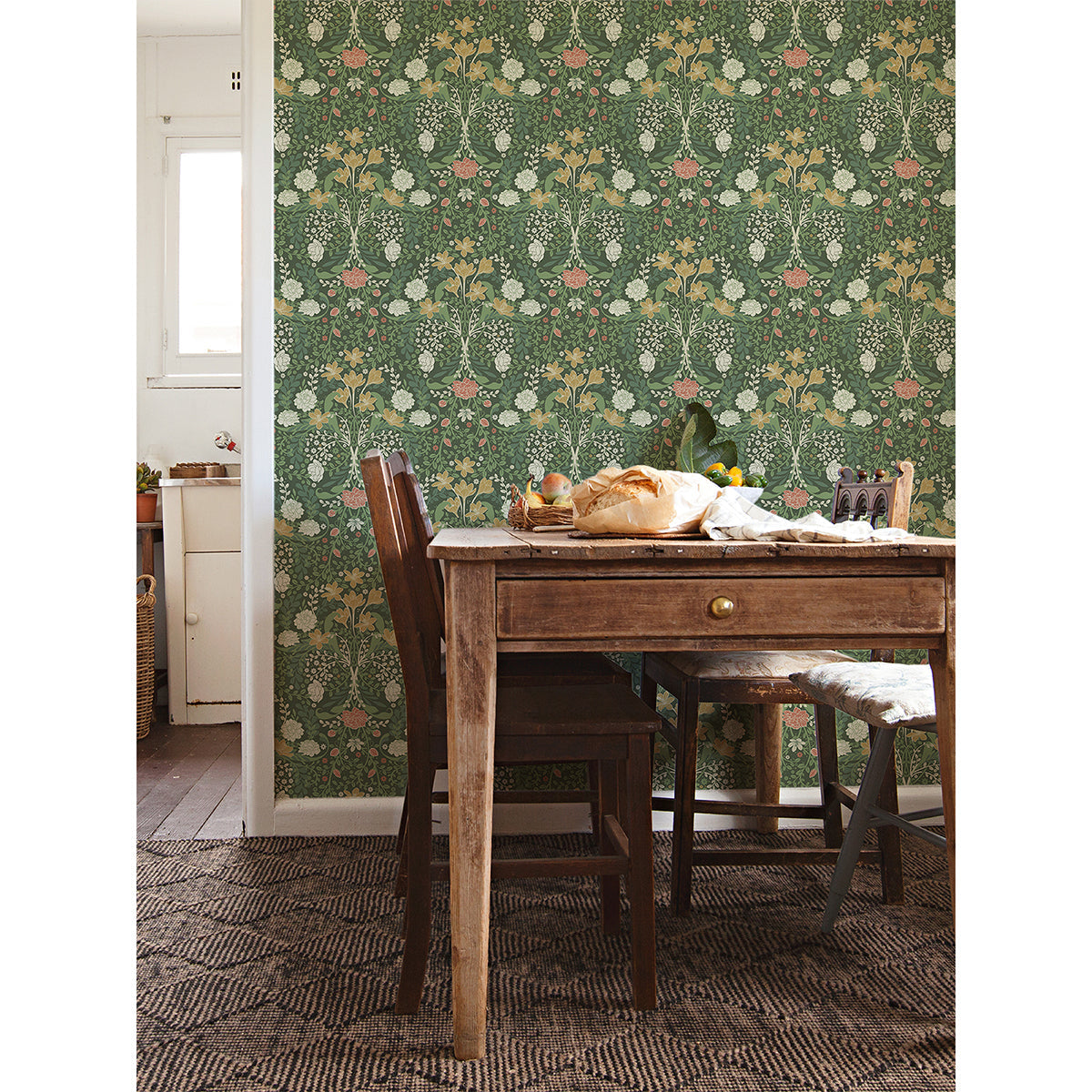 2999-24102 Froso Green Garden Damask Wallpaper