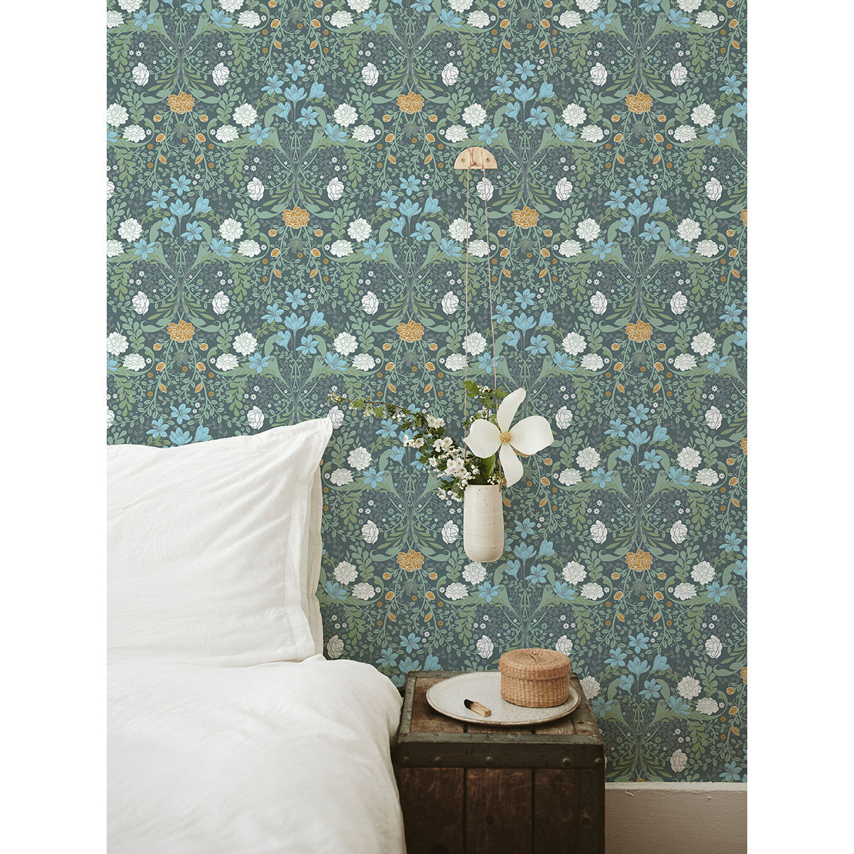  2999-24106 Froso Turquoise Garden Damask Wallpaper