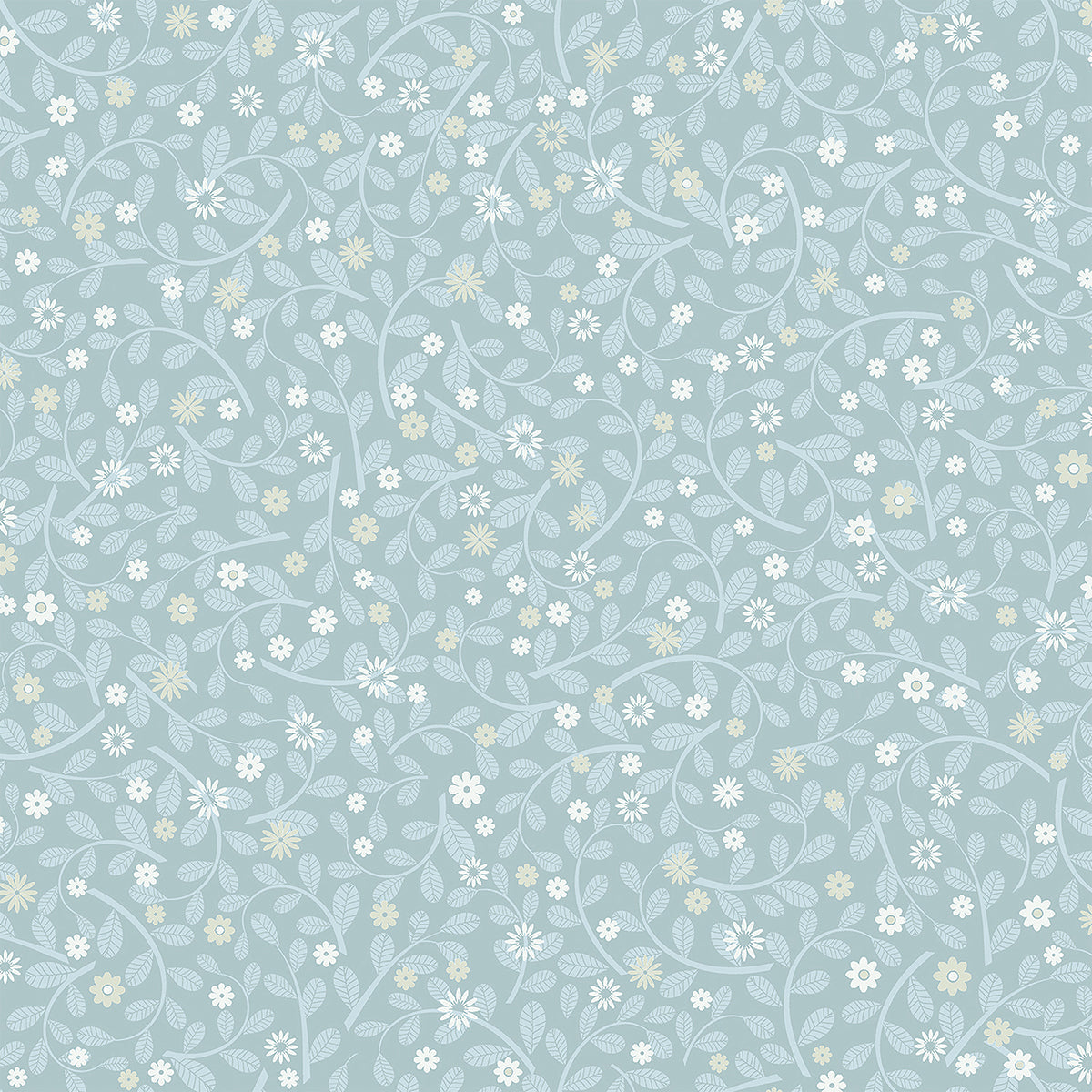  2999-24130 Hummelvik Blue Daisy Trail Wallpaper