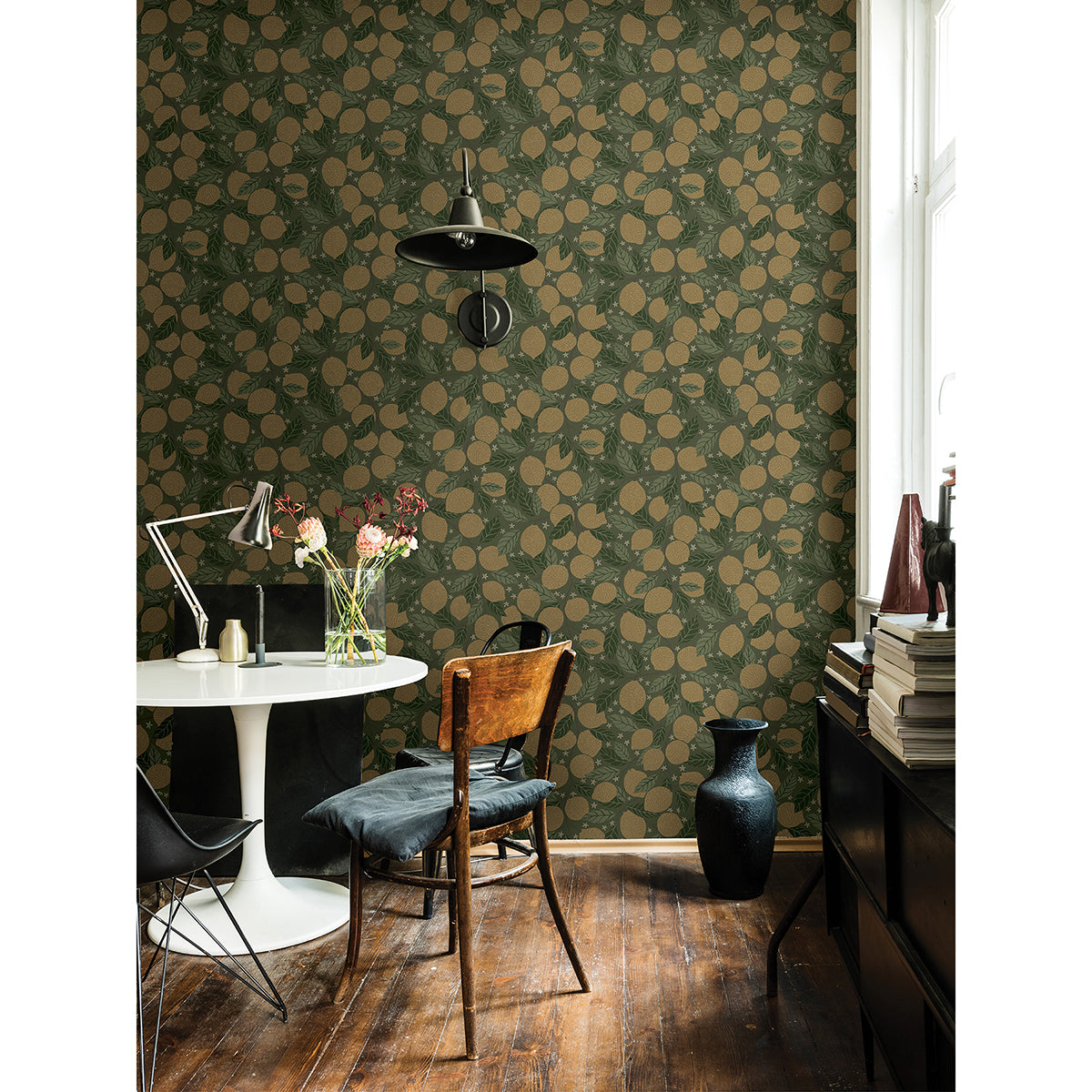 2999-44119 Lemona Green Fruit Tree Wallpaper