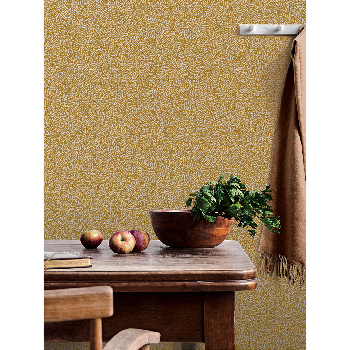 2999-55003 Anna Mustard Fern Trail Wallpaper