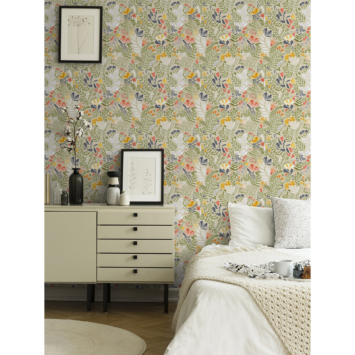 2999-55011 Brittsommar Green Woodland Floral Wallpaper