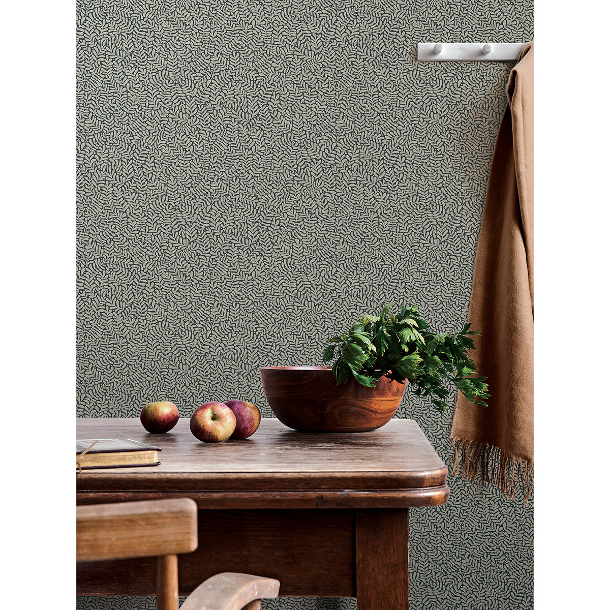 2999-55032 Anna Dark Blue Fern Trail Wallpaper
