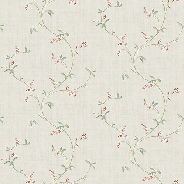 3112-002755 Madeley Coral Floral Trail Wallpaper