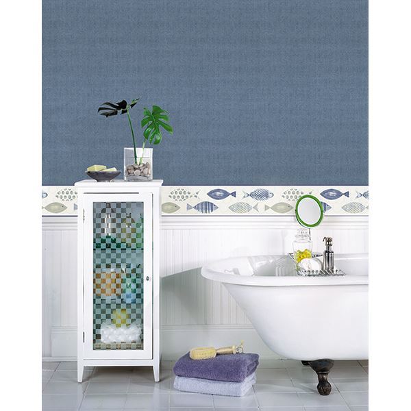 3113-12051 Spindrift Navy Swirl Wallpaper