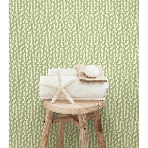 3113-12082 Sweetgrass Green Lattice Wallpaper