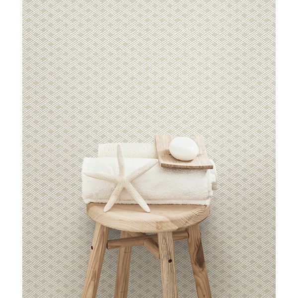 3113-12084 Sweetgrass Grey Trellis Wallpaper