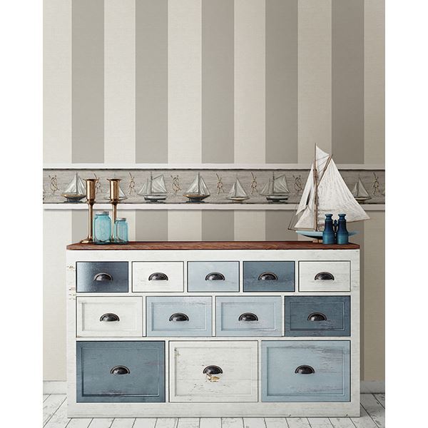 3113-194537 Awning Grey Stripe Wallpaper