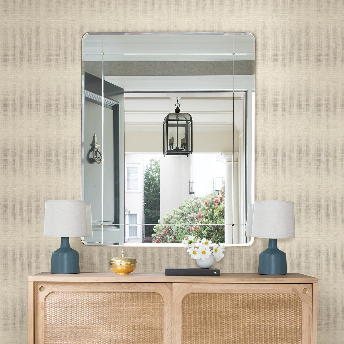 3122-10005 Nimmie Taupe Woven Grasscloth Wallpaper