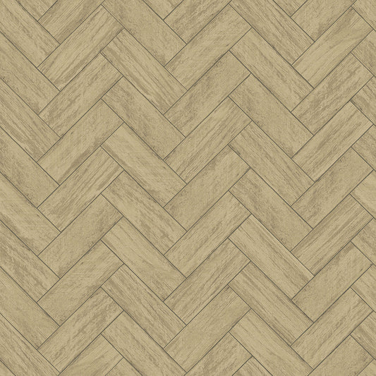 3122-10105 Kaliko Neutral Wood Herringbone Wallpaper