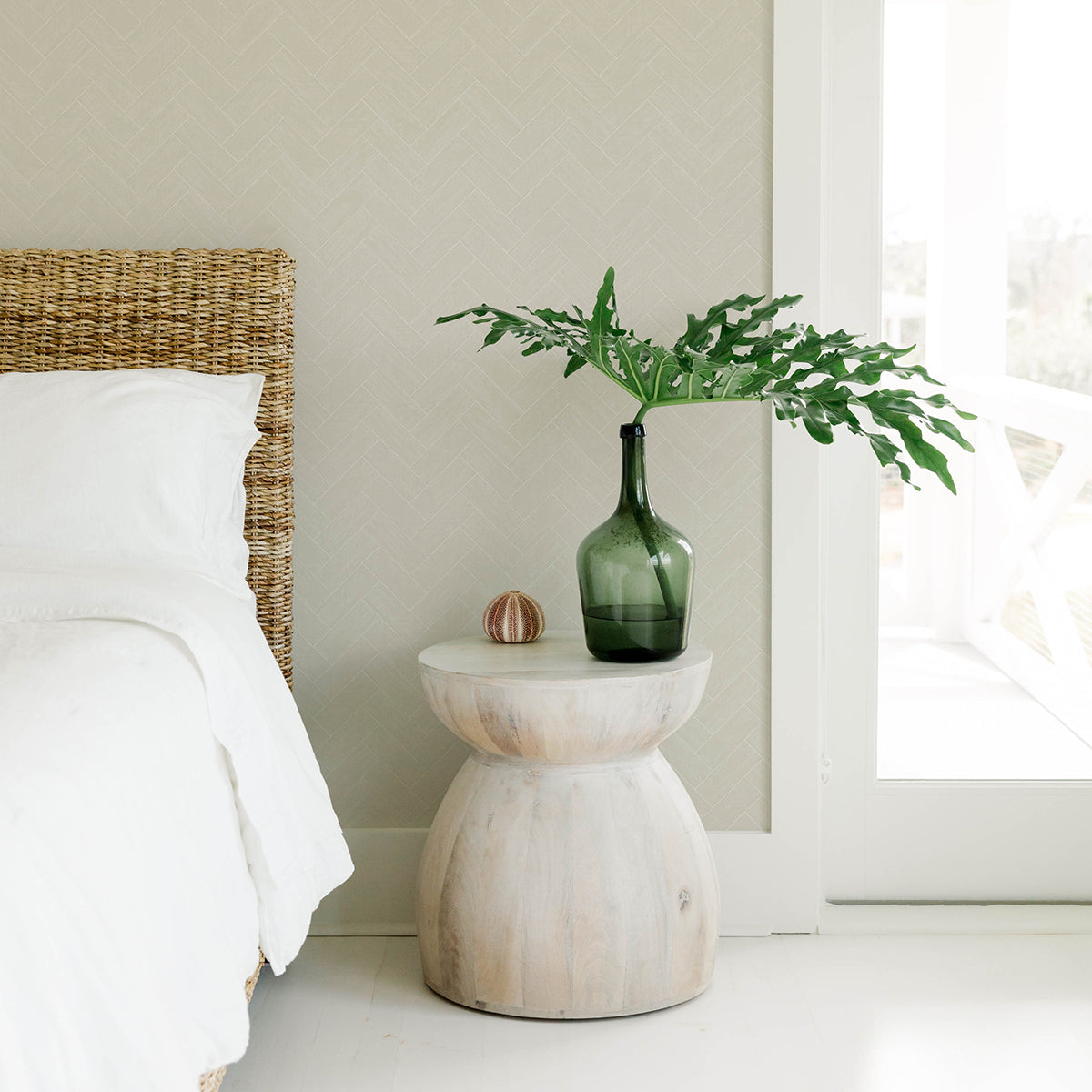 3122-10120 Kaliko Light Grey Wood Herringbone Wallpaper
