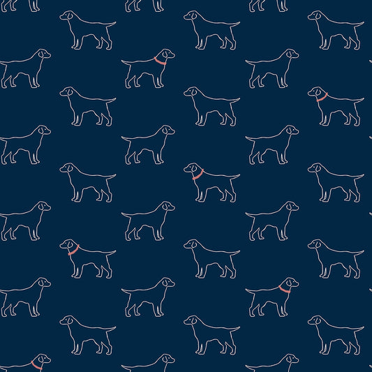 3122-10402 Yoop Dark Blue Dog Wallpaper