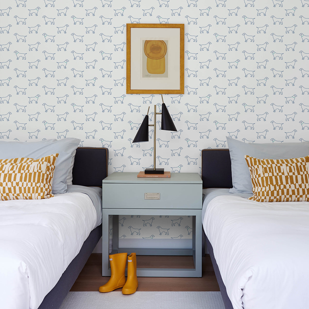 3122-10404 Yoop Off-White Dog Wallpaper