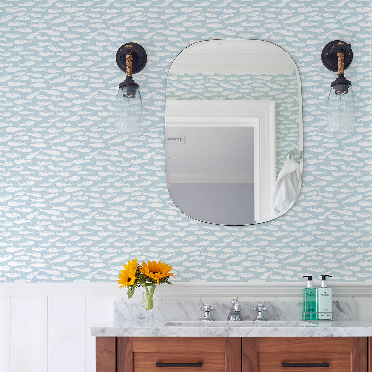3122-10504 Nunkie Aqua Sardine Wallpaper