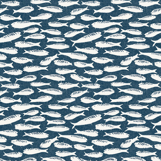 3122-10522 Nunkie Navy Sardine Wallpaper