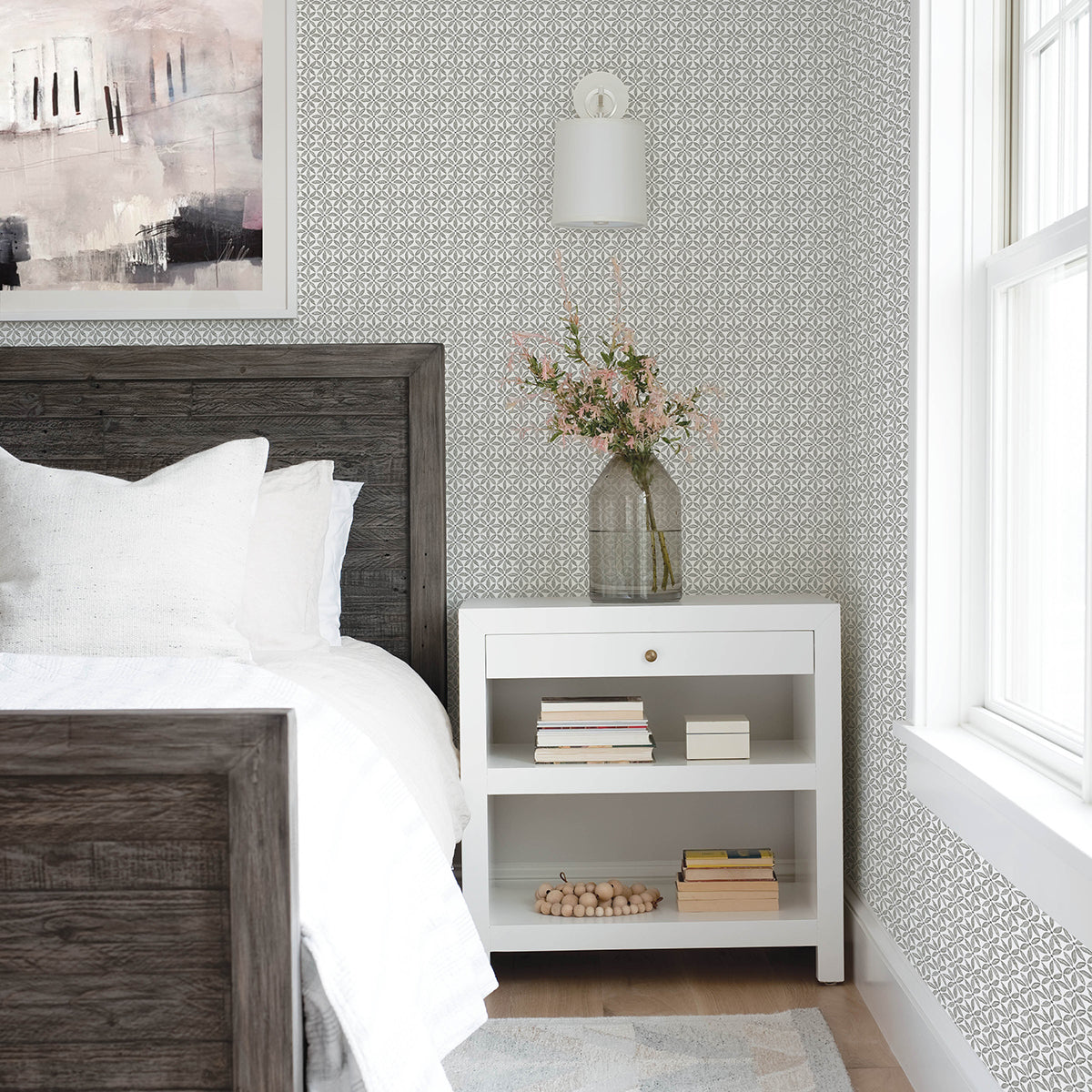 3122-10613 Jellia Charcoal Petal Geometric Wallpaper
