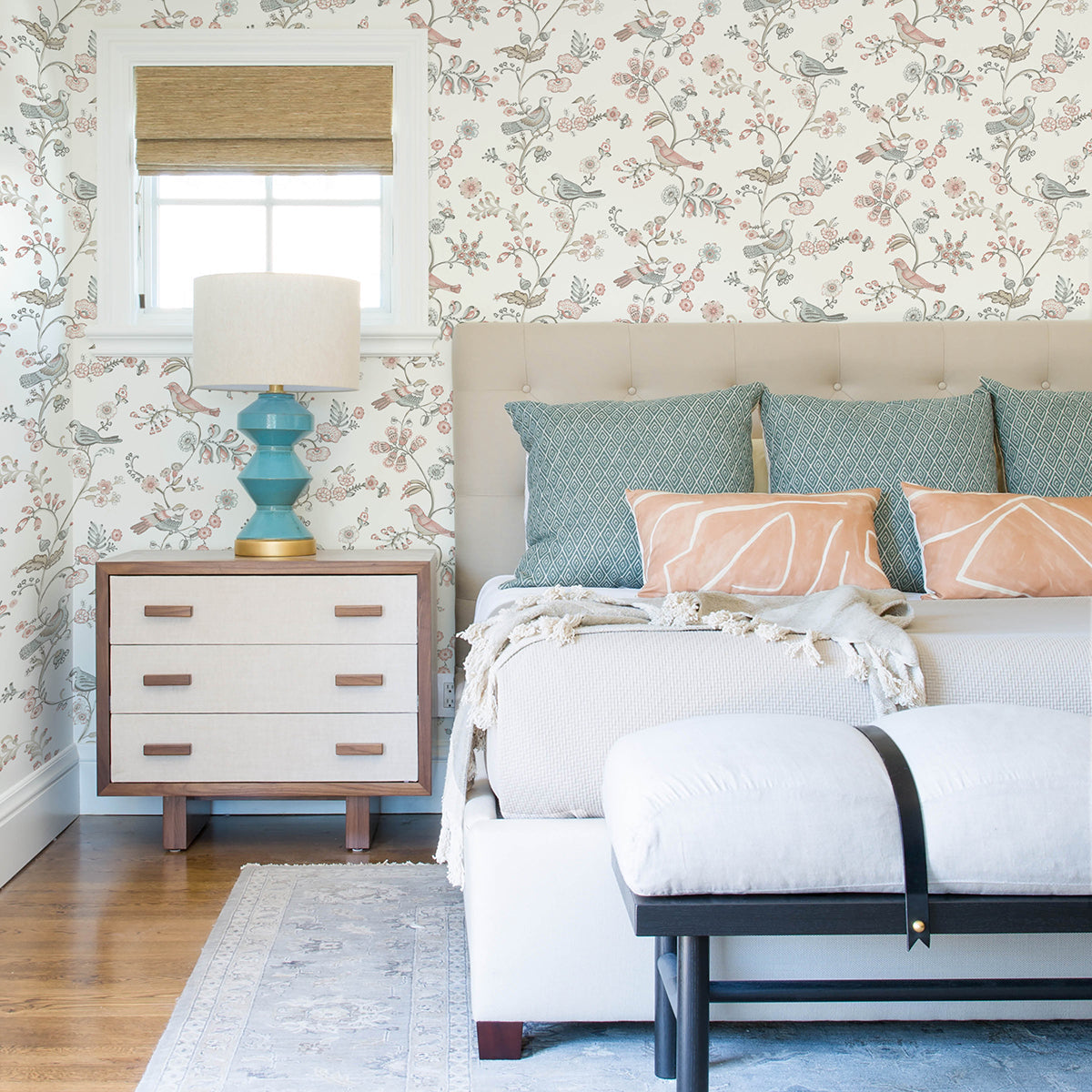 3122-10805 Jinjur Blush Bird Trail Wallpaper