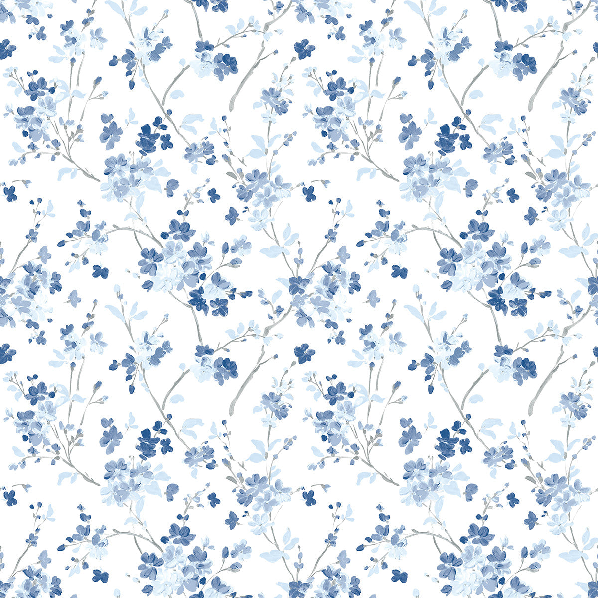 3122-10902 Glinda Navy Floral Trail Wallpaper