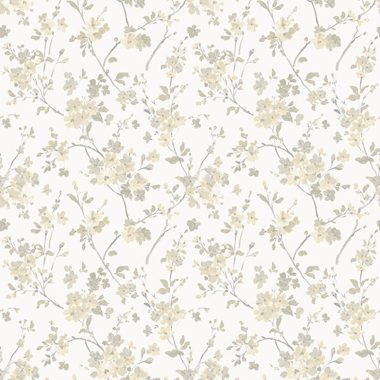 3122-10903 Glinda Light Yellow Floral Trail Wallpaper