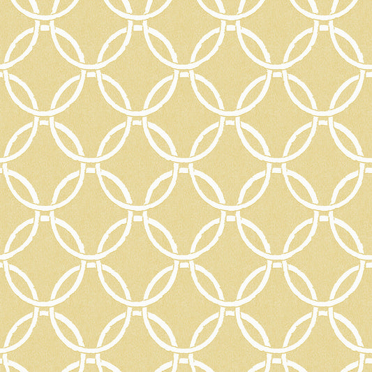3122-11003 Quelala Yellow Ring Ogee Wallpaper