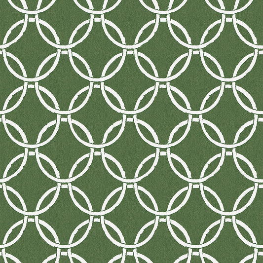 3122-11004 Quelala Green Ring Ogee Wallpaper