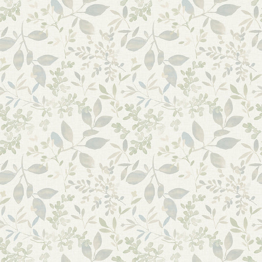3122-11114 Tinker Teal Woodland Botanical Wallpaper