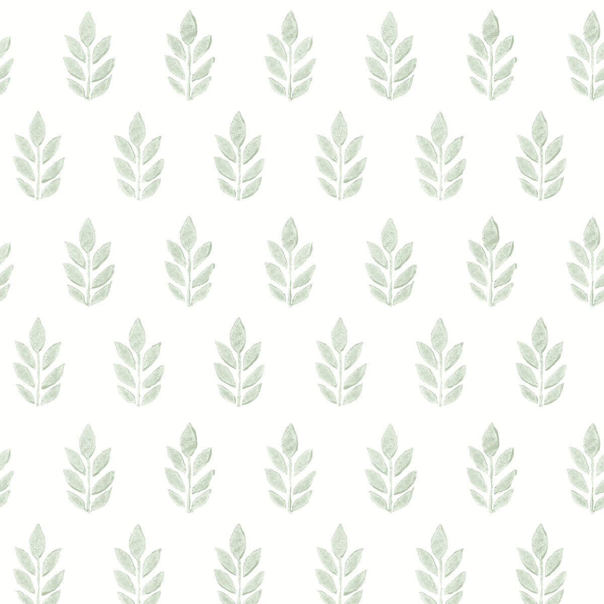 3122-11304 Ervic Green Leaf Block Print Wallpaper