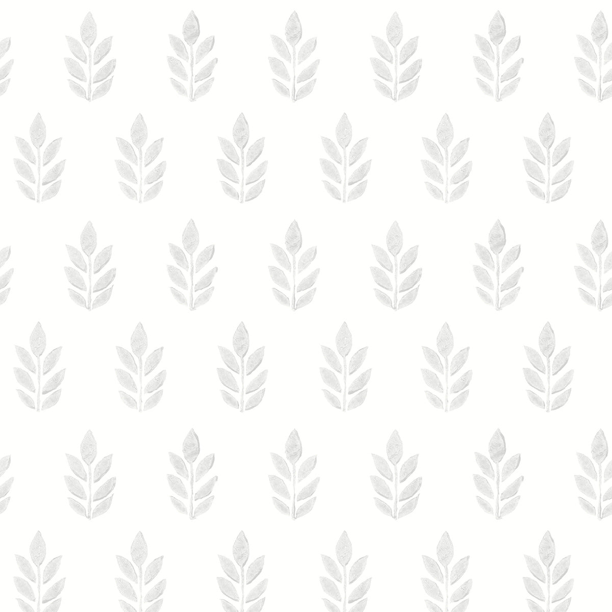 3122-11310 Ervic Light Grey Leaf Block Print Wallpaper
