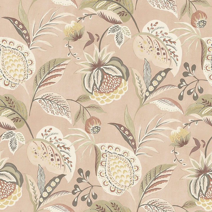 3125-72303 Bohemian Blush Jacobean Wallpaper