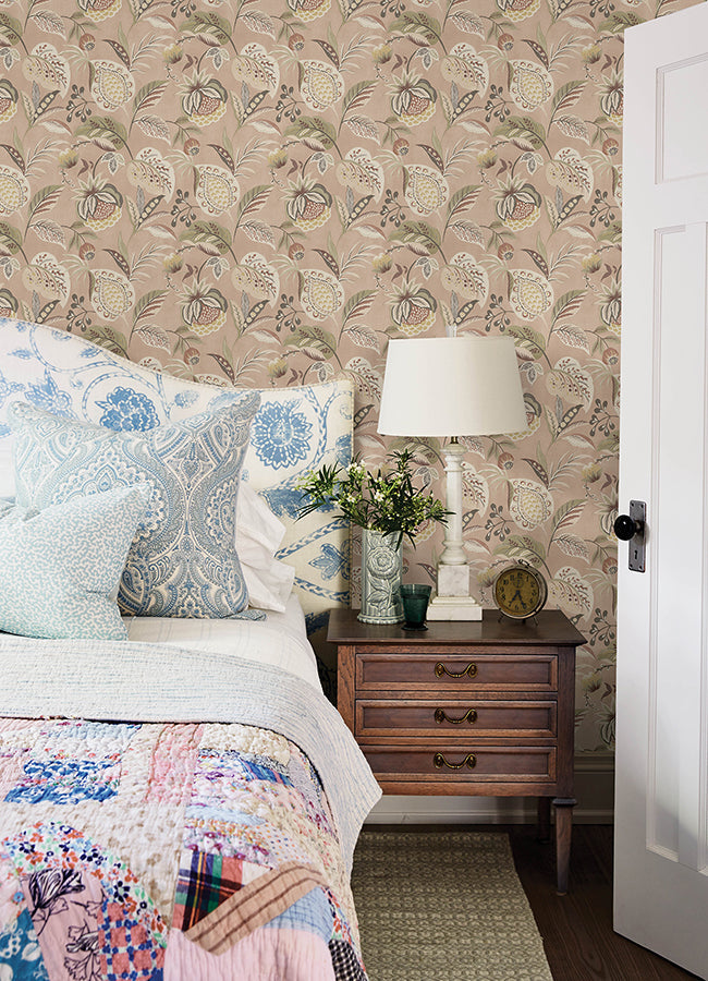 3125-72303 Bohemian Blush Jacobean Wallpaper
