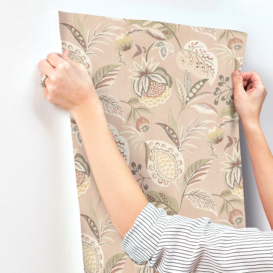 3125-72303 Bohemian Blush Jacobean Wallpaper