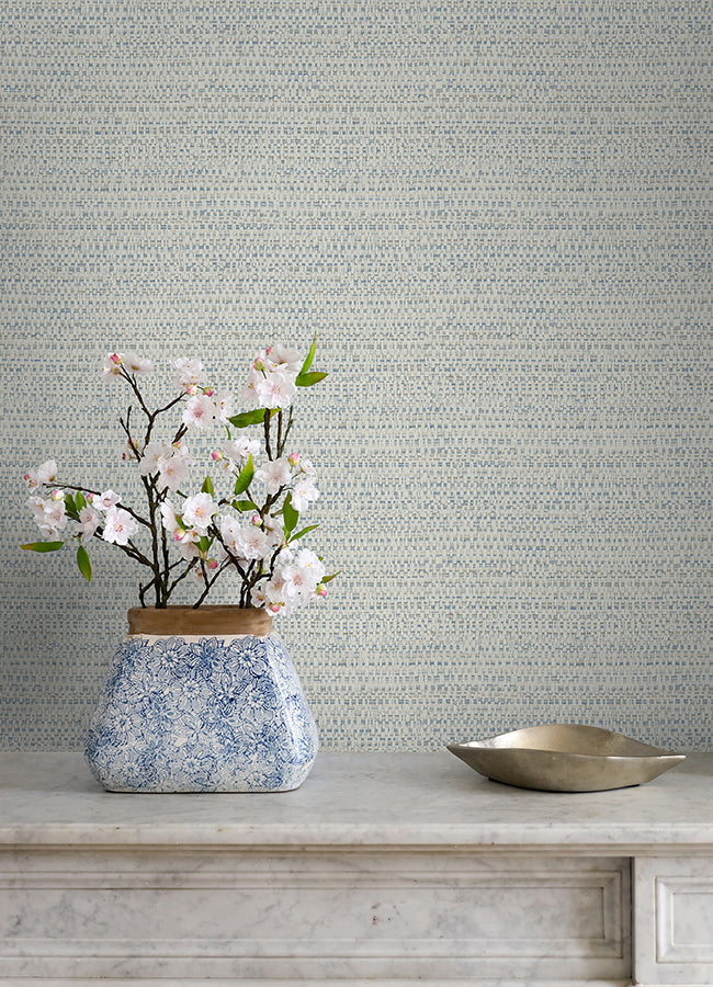 4071-70056 Balantine Light Blue Weave Wallpaper