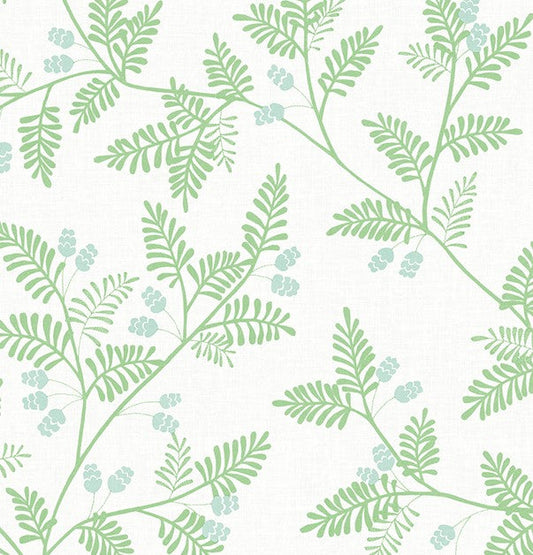 4074-26600 Ardell Light Green Botanical Wallpaper