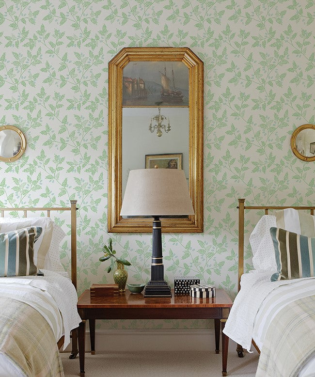 4074-26600 Ardell Light Green Botanical Wallpaper