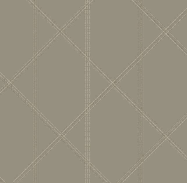 4074-26609 Walcott Light Grey Stitched Trellis Wallpaper