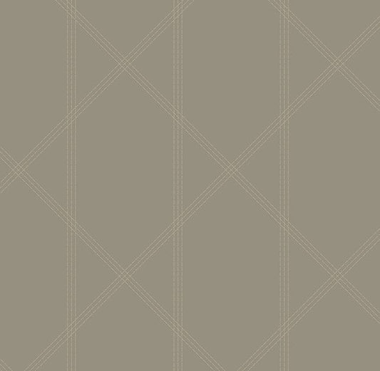 4074-26609 Walcott Light Grey Stitched Trellis Wallpaper