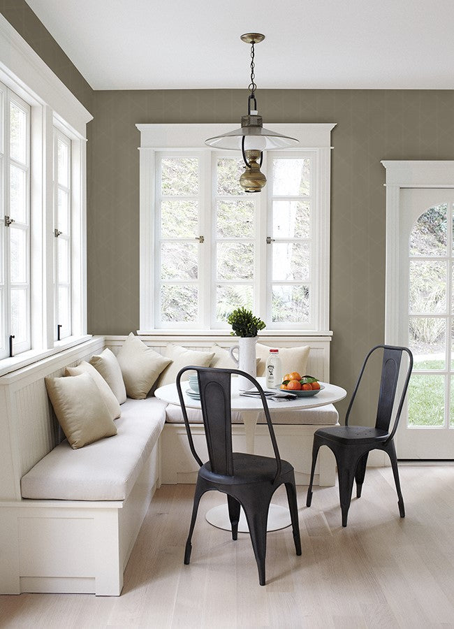 4074-26609 Walcott Light Grey Stitched Trellis Wallpaper